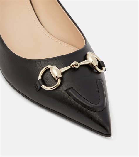 horsebit leather ballet flats